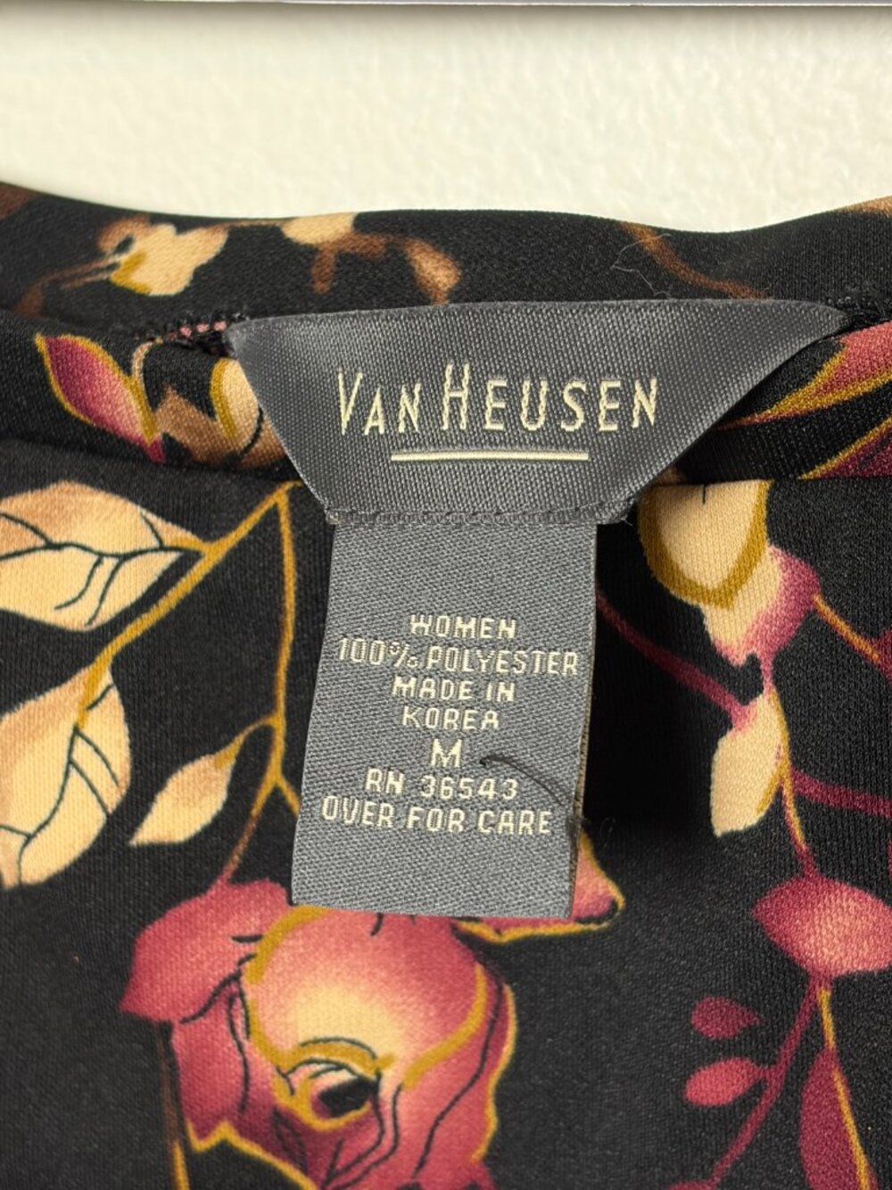 90s Vintage Black Rose Floral Midi Skirt Van Heusen Medium Dark Fairy Whimsygoth - Picture 5 of 10